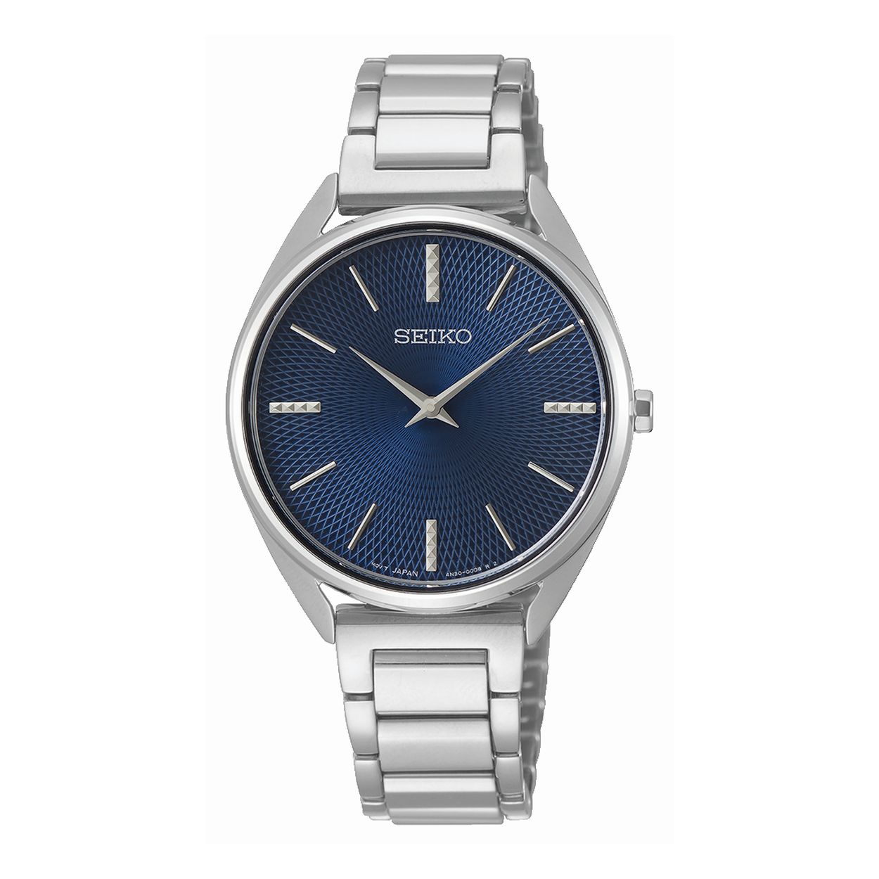 Dit dameshorloge is van het merk Seiko. Het is een analoog horloge gemaakt van staal. De diameter van de kast is 32 mm en de kast is 7.5 mm dik.
De verdere specificaties van het horloge zijn als volgt:
Glassoort: hardlex mineraal glas
Bandbreedte: 13.5
Kastmateriaal: staal
Waterdichtheid: 5 ATM
Techniek: quartz