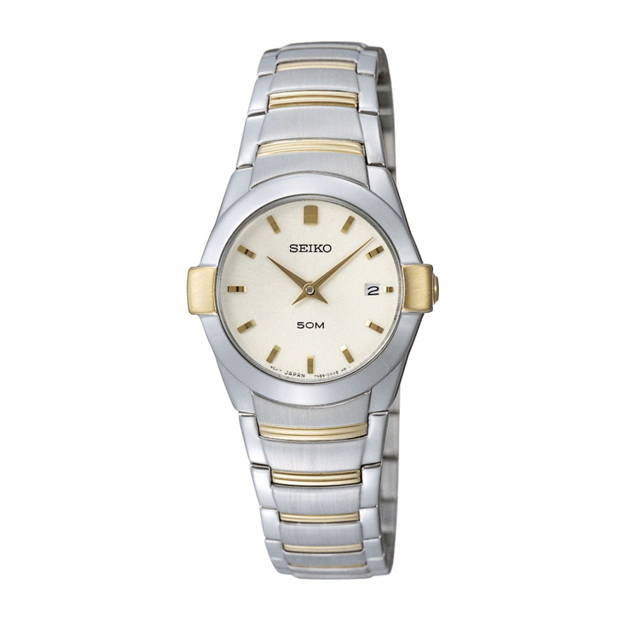 Dit dameshorloge is van het merk Seiko. Het is een analoog horloge gemaakt van leer. De diameter van de kast is 28.4X18.9 mm en de kast is  mm dik.
De verdere specificaties van het horloge zijn als volgt:
Glassoort: hardlex mineraal glas
Bandbreedte: 
Kastmateriaal: staal
Waterdichtheid: 3 ATM
Techniek: quartz