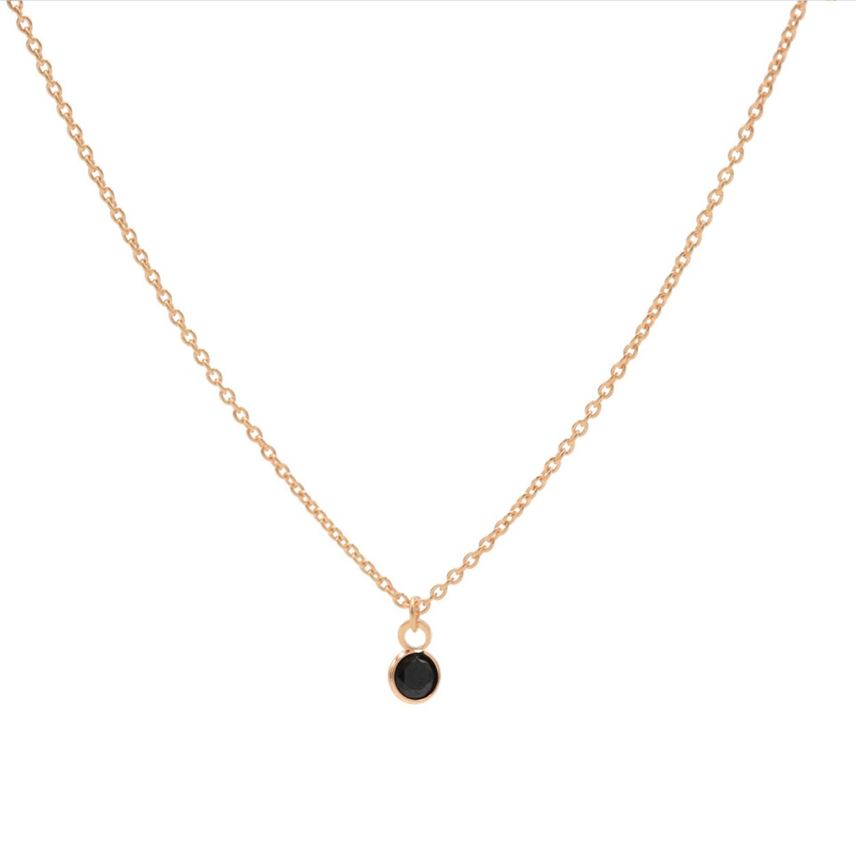 zilveren Karma collier, rose+zwart zirconia