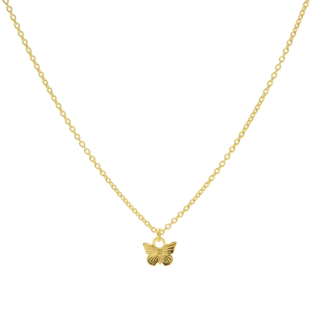 zilveren Karma collier, Butterfly Goldplated