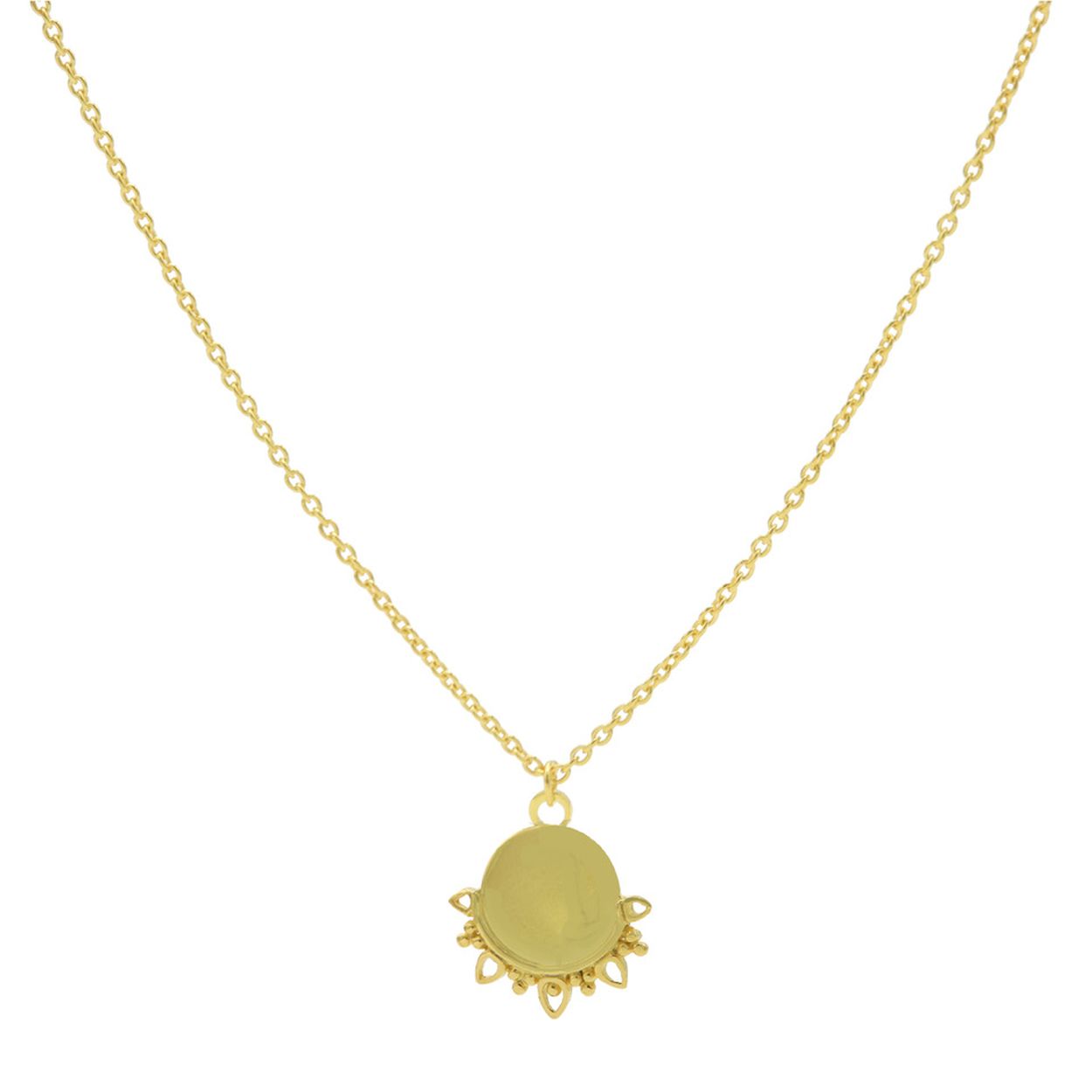 Karma Collier Solid Dotty Flower Goud verguld
Deze Karma ketting is nieuw in de collectie en heeft een bloem hanger. De ketting is gemaakt Sterling Zilver en heeft een trendy design. De ketting kun je leuk combineren en zijn een echte musthave voor jouw sieraden collectie!

Kleur	                Gold
Materiaal	        Zilver 925 Sterling
Lengte Ketting	38-45 cm
Merk	                Karma Jewelry