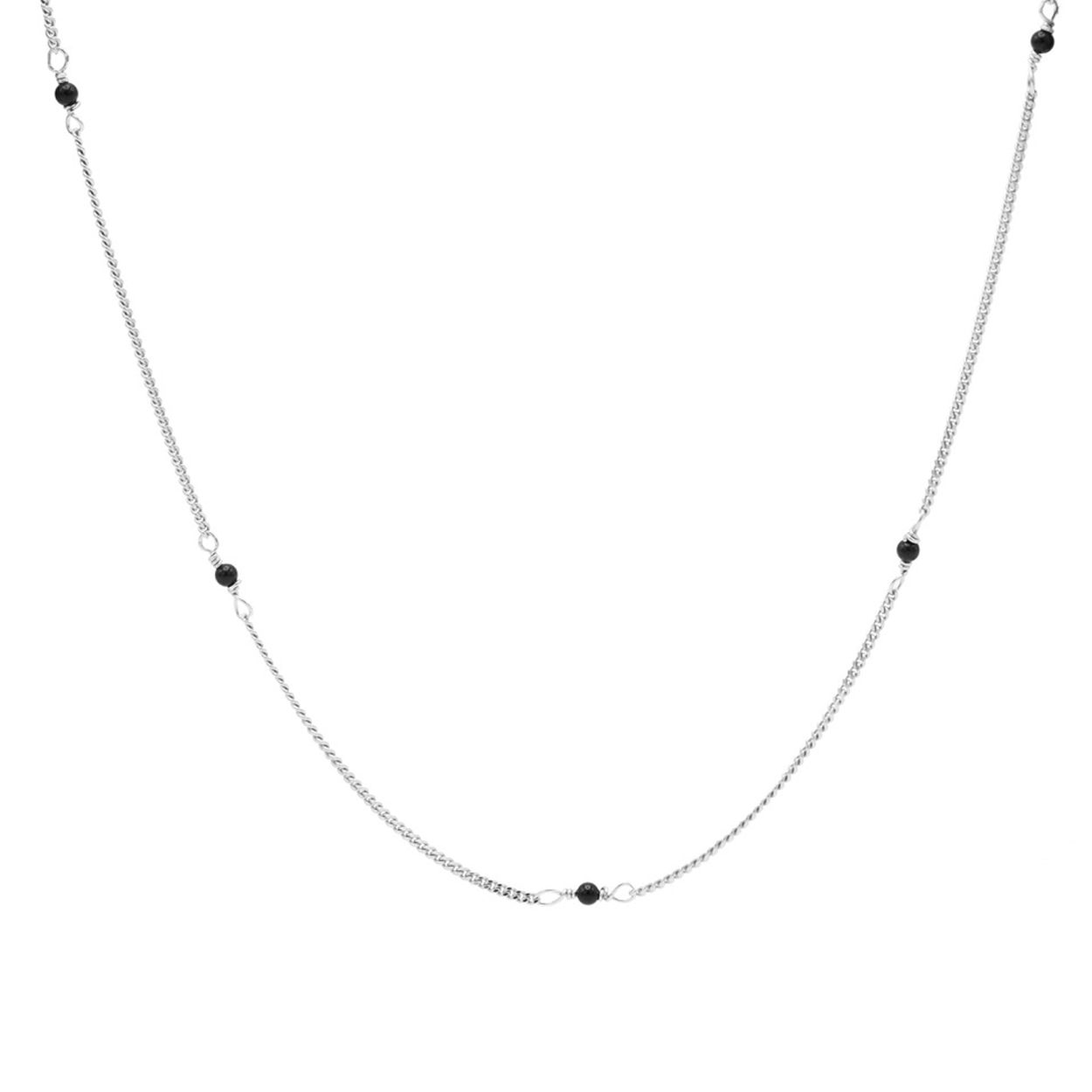 zilveren Karma collier, gourmet+fijne onix bolletjes