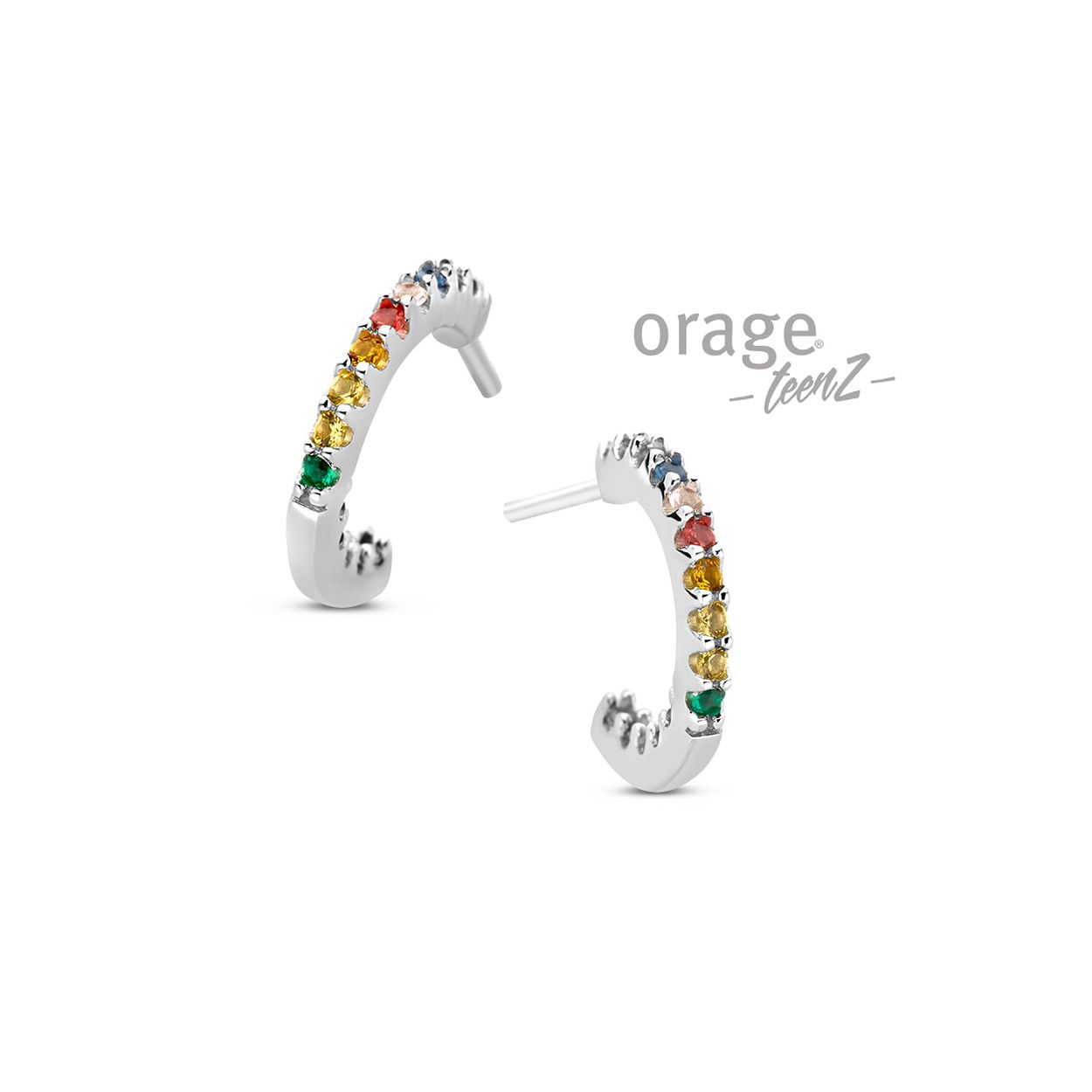 T651 Oorringen multi 925 rh cz (V/39)