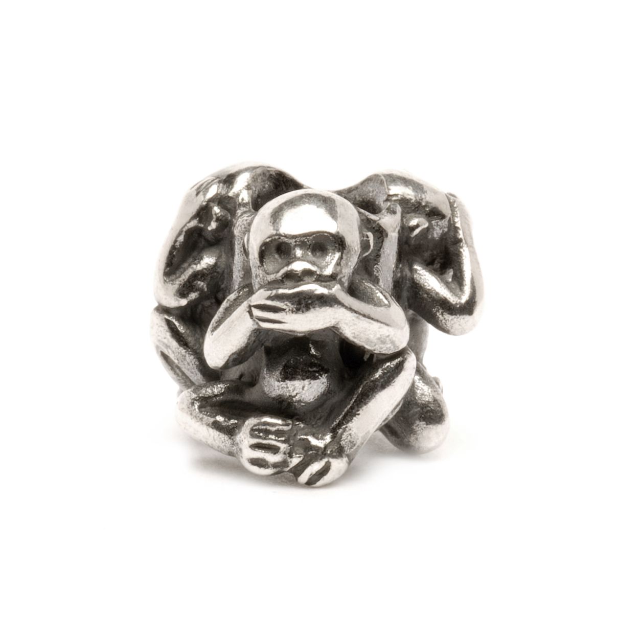 Trollbeads Drie aapjes....Horen zien en zwijgen.....