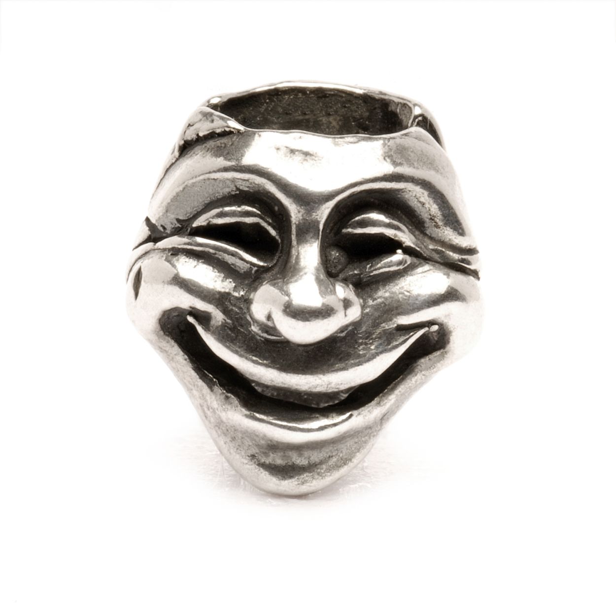 Trollbeads Theater maskers: Twee bekende maskers uit het klassieke theater; een vrolijke kant en een verdrietige kant.