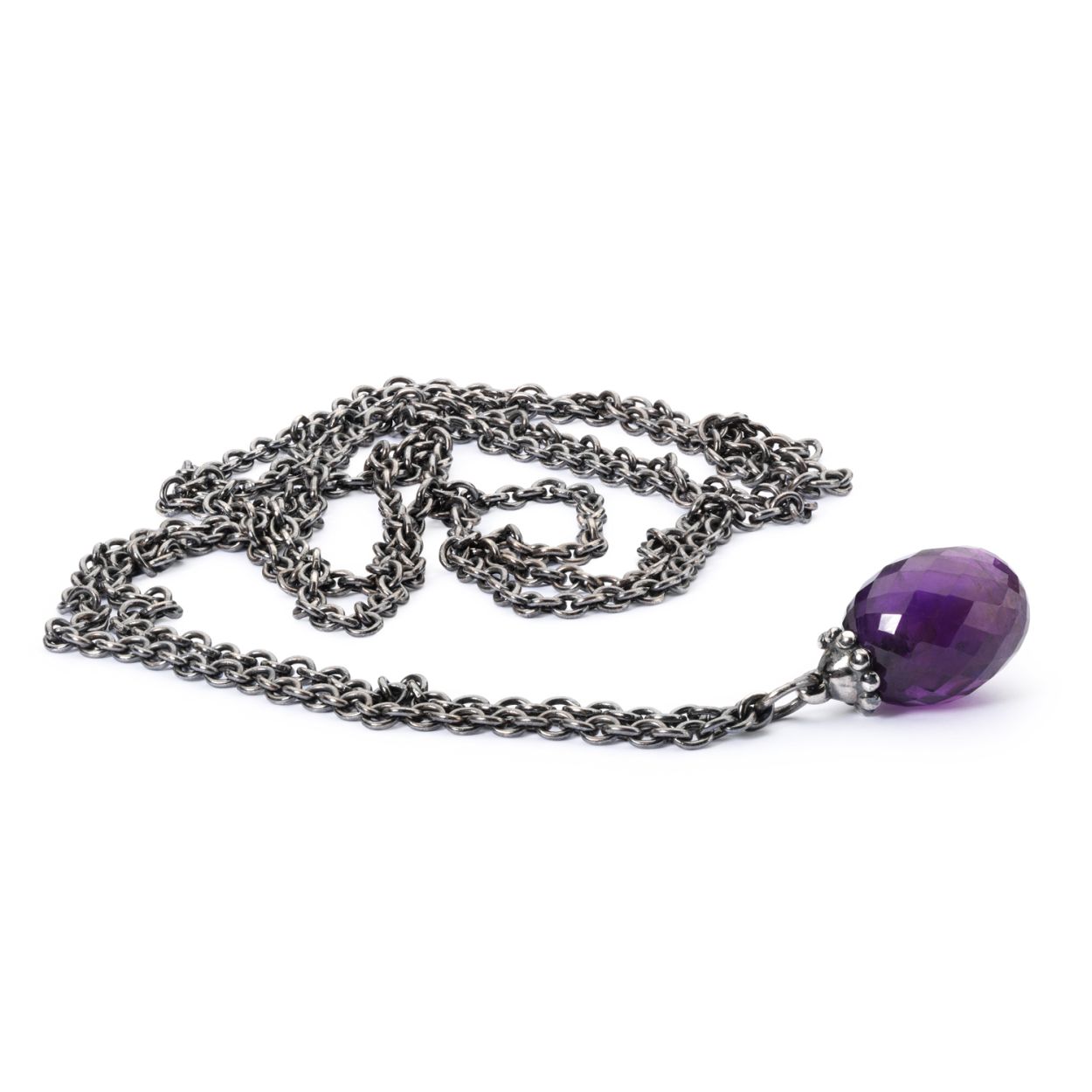 Sterling zilveren collier met amethist [120 cm]