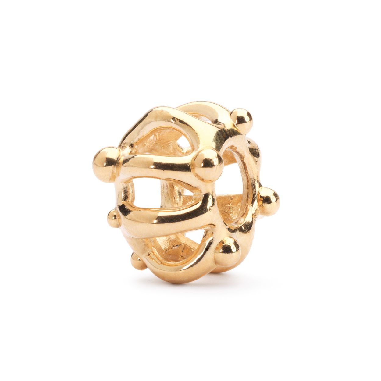 Trollbeads Netwerk goud: Je kunt de ketting door deze prachtige kleine kraal heen zien lopen. Zo creëer je een fraaie, lichte ruimte tussen je andere kralen.