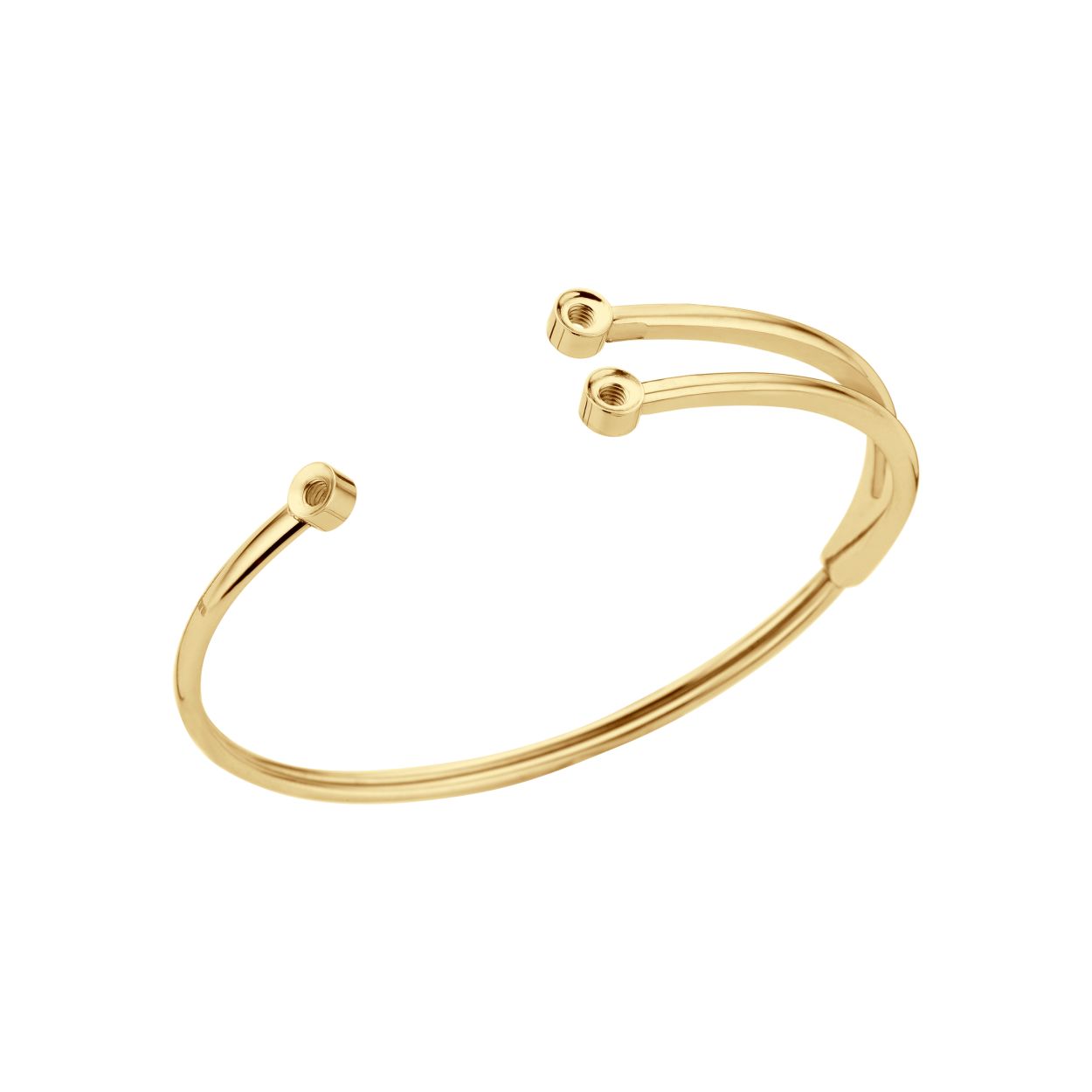 Melano twisted trio stone armband - goudkleurig - dames - maat medium