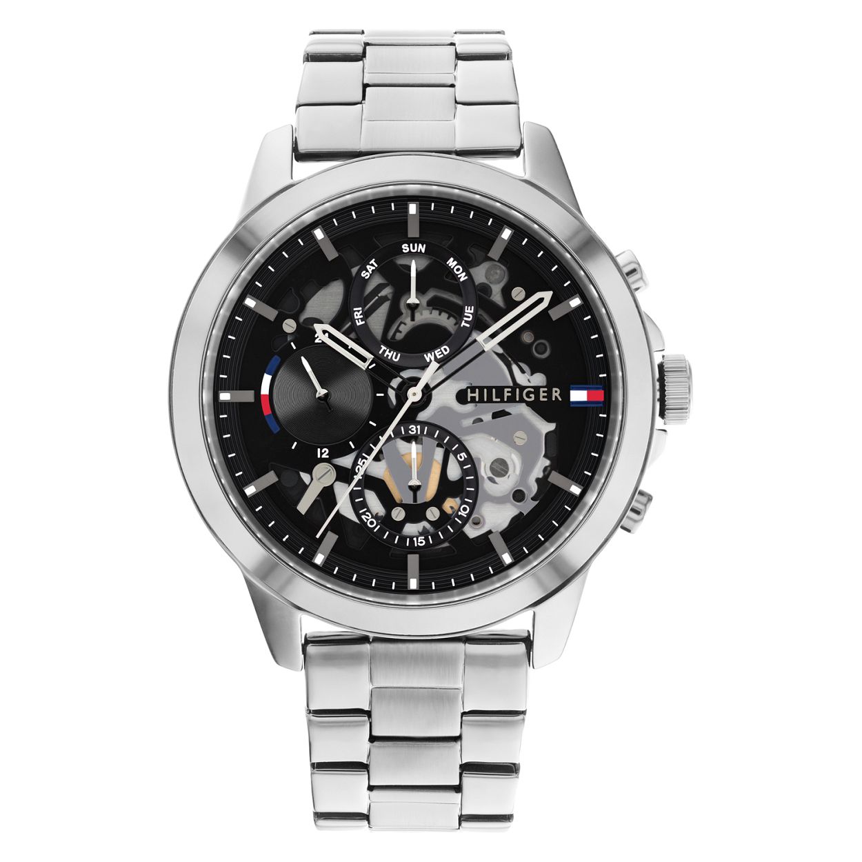 Dit is een herenhorloge van het merk Tommy Hilfiger uit de serie Henry. Met een horlogekast gemaakt van staal en een zilverkleurige band van staal.