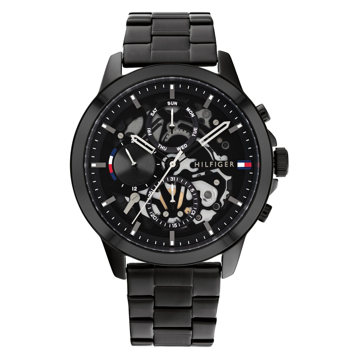 Dit is een herenhorloge van het merk Tommy Hilfiger uit de serie Henry. Met een horlogekast gemaakt van staal en een zwarte band van staal.