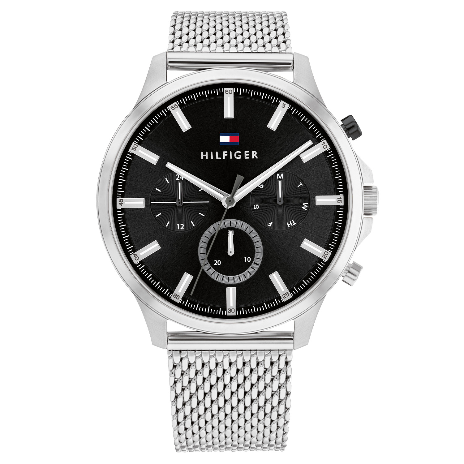 Tommy Hilfiger TH1710498 Horloge Heren Staal Zilverkleurig Milanese band 44mm
Dit zeer unieke horloge van Tommy Hilfiger met artikelnr: TH1710498 is een casual heren horloge die je zeker aan je collectie kunt toevoegen. Het stalen horloge heeft een ronde zilverkleurige kast met een zwarte wijzerplaat met dag,- datum en 24- uursaanduiding, mooi verfijnd. Dit geeft het horloge een nette uitstraling. Aan het horloge zit een zilverkleurige milanese band met een klepsluiting. Het horloge heeft een mineraalglas, een doorsnee van 44mm en is 5 ATM.  

Het merk:
Sinds de lancering van het merk in 1985 is Tommy Hilfiger wereldwijd bekend geworden als pionier van de klassieke Amerikaanse coole stijl. Geïnspireerd door de iconische popcultuur en het Amerikaanse erfgoed. De dames en herencollectie van dit seizoen bestaan uit minimalistische silhouetten en rustieke lederen details. De herenhorlogecollectie biedt iconische uurwerken met roestvrijstalen, lederen en siliconen banden.

Specificaties:
- Mineraalglas
- Ronde kast 44mm
- Zilverkleurige horlogekast
- Zwarte wijzerplaat
- Zilverkleurige milanese band 
- 5 ATM