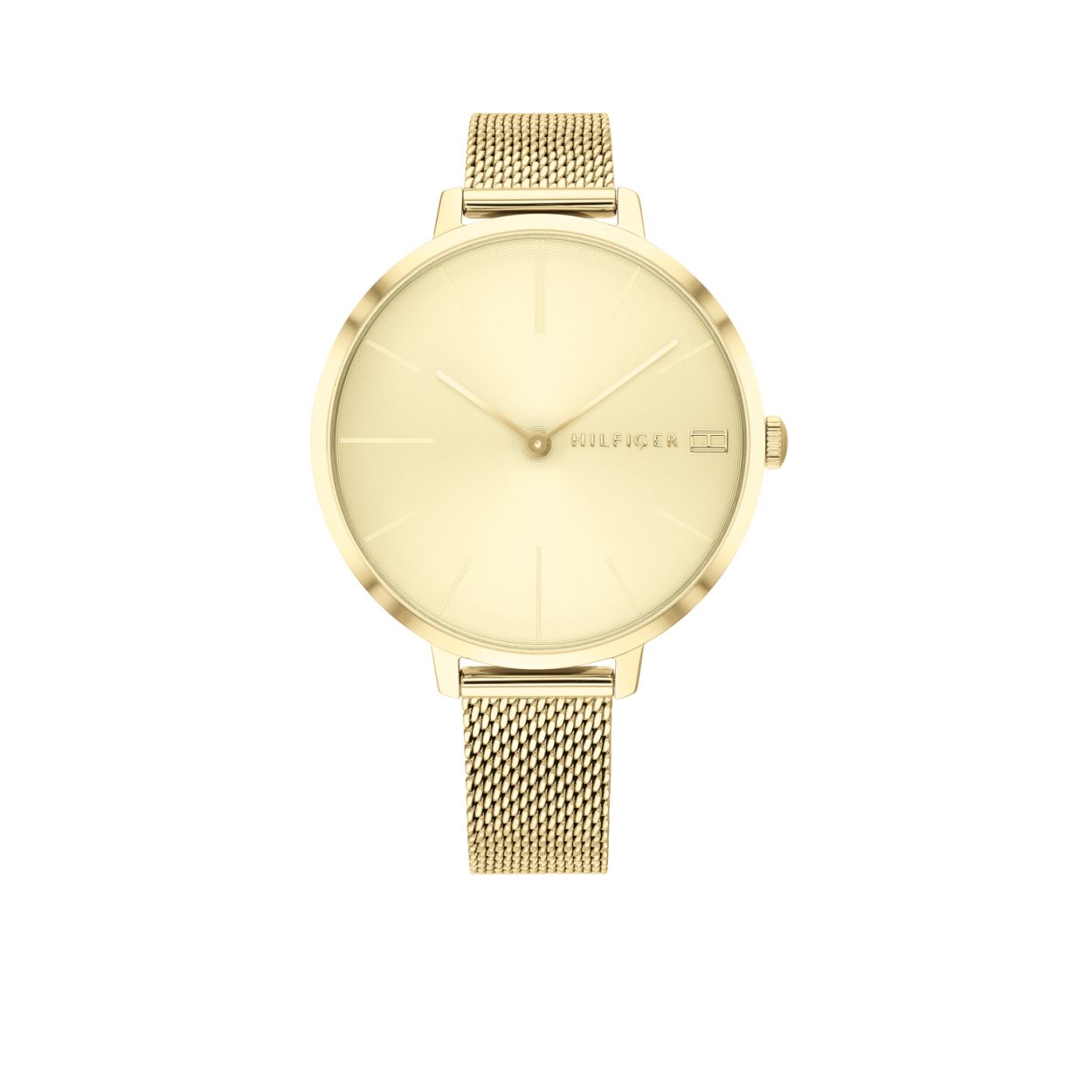 Dit minimalistische dameshorloge komt uit de Zendaya collectie van Tommy Hilfiger. De wijzerplaat is voorzien van een sunray wijzerplaat. Het horloge heeft een stalen milanese band en is voorzien van mineraalglas.
HET MERK
Tommy Hilfiger is wereldwijd een van de grootste designer lifestyle merken en is internationaal bekend om haar classic American cool stijl. De horloges zijn voor dames en heren met een eigen stijl, die niet bang zijn om dit aan de wereld te laten zien.

SPECIFICATIES
- Mineraal glas
- Ronde kastvorm 38 mm
- Goudkleurig horlogekast 
- Goudkleurig sunray wijzerplaat 
- Goudkleurig milanese horlogeband