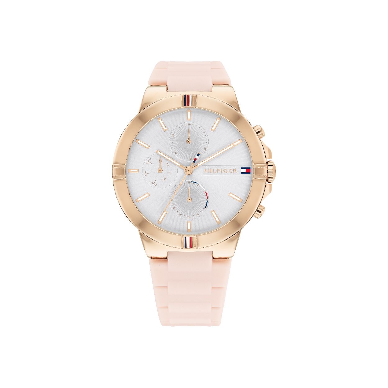 Tommy Hilfiger TH1782334 Horloge - Staal - Roze - 38mm

Dit ros�kleurige Tommy Hilfiger horloge �TH1782334� is sportief en vrouwelijk, maar met een attitude. De steentjes in de horlogekast geven een elegante draai aan deze sportieve stijl. De horlogeband is roze en met zijn ros�kleurige horlogekast en elegante multifunctionele wijzerplaat is dit horloge een absolute must en maakt iedere look compleet!

