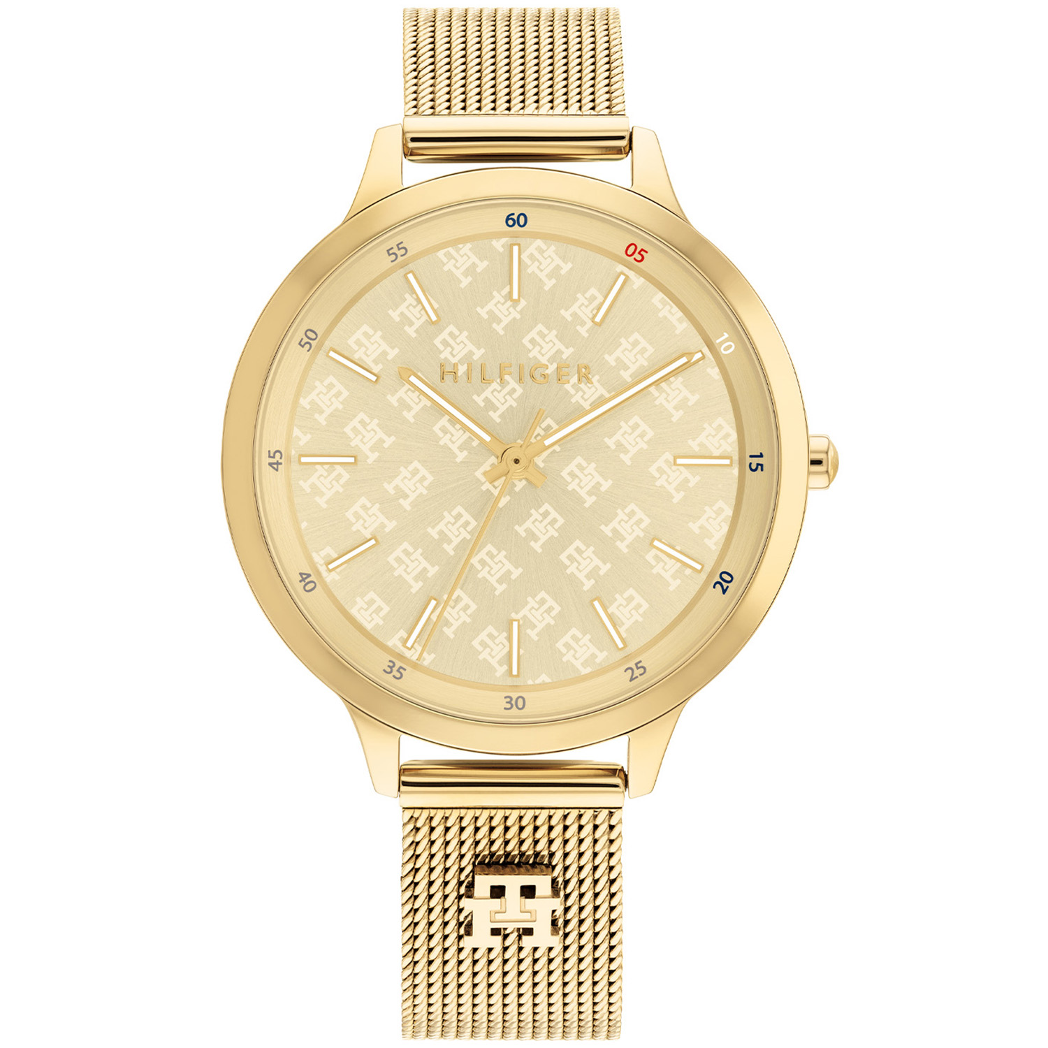 Tommy Hilfiger TH1782588 Horloge Dames Staal Goudkleurig 36mm
Dit specifieke horloge van Tommy Hilfiger met artikelnr: TH1782588 is een chique sportief dameshorloge die zeker in je collectie past. Het stalen dameshorloge heeft een ronde goudkleurige kast met een gladde bezel en een goudkleurige wijzerplaat met daarop de monogrammen van TH. Aan de chique kast zit een goudkleurige milanese horlogeband met een TH monogram aan de 6-kant. De band is op lengte verstelbaar en heeft een druksluiting. Het horloge heeft een mineraalglas, een doorsnee van 36mm en is 3 ATM.  

Het merk:
Sinds de lancering van het merk in 1985 is Tommy Hilfiger wereldwijd bekend geworden als pionier van de klassieke Amerikaanse coole stijl. Geïnspireerd door de iconische popcultuur en het Amerikaanse erfgoed. De dames en herencollectie van dit seizoen bestaan uit minimalistische silhouetten en rustieke lederen details. De herenhorlogecollectie biedt iconische uurwerken met roestvrijstalen, lederen en siliconen banden.

Specificaties:
- Mineraalglas
- Ronde kast 36mm
- Goudkleurige horlogekast
- Wijzerplaat met monogrammen
- Goudkleurige milanese band 
- 3 ATM