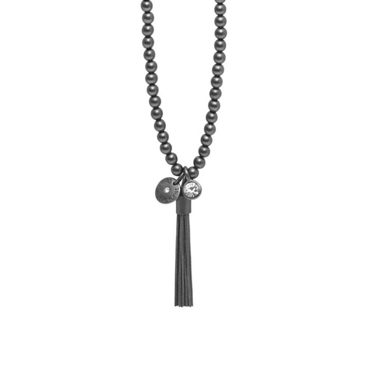 Deze Ketting van het merk Dansk heeft de kleur Antraciet. Dansk Thira Glass Crystals Elastic Necklace Hematite Pl.