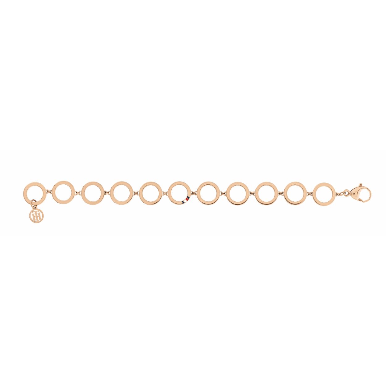 Deze rosekleurige dames armband is van Tommy Hilfiger. De klassieke dames armband is voorzien van het Tommy Hilfiger logo op de middelste ronde schakel. De lengte van de armband is 18,7 cm.
HET MERK
Tommy Hilfiger is wereldwijd een van de grootste designer lifestyle merken en is internationaal bekend om haar classic American cool stijl. De sieraden zijn voor dames en heren met een eigen stijl, die niet bang zijn om dit aan de wereld te laten zien.

SPECIFICATIES
- Ronde schakel
- Rosekleurig
- Lengte: 18,7 cm
- Karabijnsluiting
