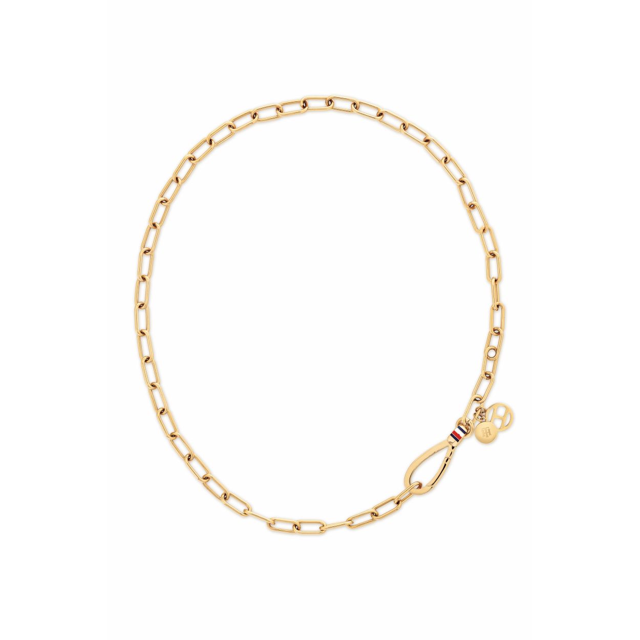 Deze simpele maar elegante ketting straalt klasse uit. In het slot van de schakel ketting is het logo van Tommy Hilfiger verwerkt. De lengte is 45 cm. De ketting is in lengte verstelbaar. Levertijd: 5-7 werkdagen
