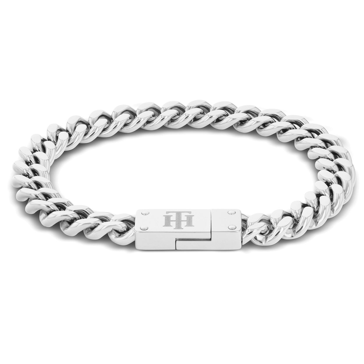 Tommy Hilfiger Jewels TJ2780587 Armband Dames Zilverkleurig 19cm
Deze unieke armband van Tommy Hilfiger van de jewelry serie met nummer TJ2780587 heeft een zeer opvallend uiterlijk. De zilverkleurige schakelarmband voor dames heeft een facet geslepen gourmetschakel met een zeer opvallend tussenstuk waarin de sluiting is verwerkt. Op de bovenzijde hiervan zijn de letters T H gegraveerd. De armband is 185cm en sluit dmv een magneet.   

Het merk
Tommy Hilfiger is wereldwijd een van de grootste designer lifestyle merken en is internationaal bekend om haar classic American cool stijl. De sieraden zijn voor dames en heren met een eigen stijl die niet bang zijn om dit aan de wereld te laten zien.

Specificaties
- Artikelnr TJ2780587
- Zilverkleurige schakelarmband
- Materiaal Staal
- Lengte 19cm
- Dames sieraad