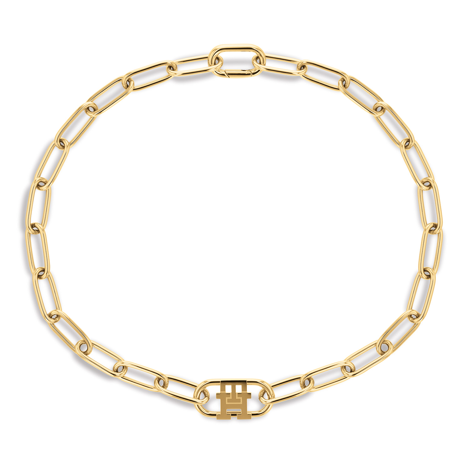 De TOMMY HILFIGER armband is gemaakt van duurzaam roestvrij staal en weegt 29 g. Met een sierhoogte van 3 cm en een sierbreedte van 8 cm, biedt deze elegante sieraad een unieke stijl. Draag het als een opvallende ketting, ideaal om elke outfit een stijlvolle en moderne twist te geven. Geschikt voor dagelijks gebruik.