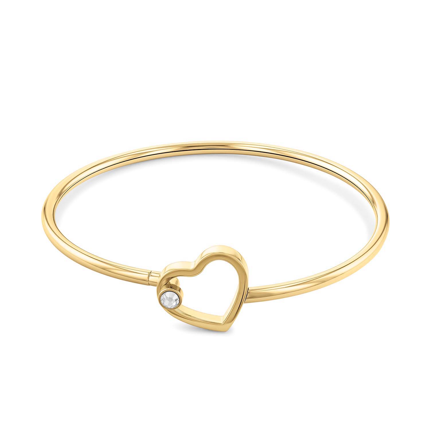 Tommy Hilfiger dames  goudkleurige armband , hartje met zirkonia 