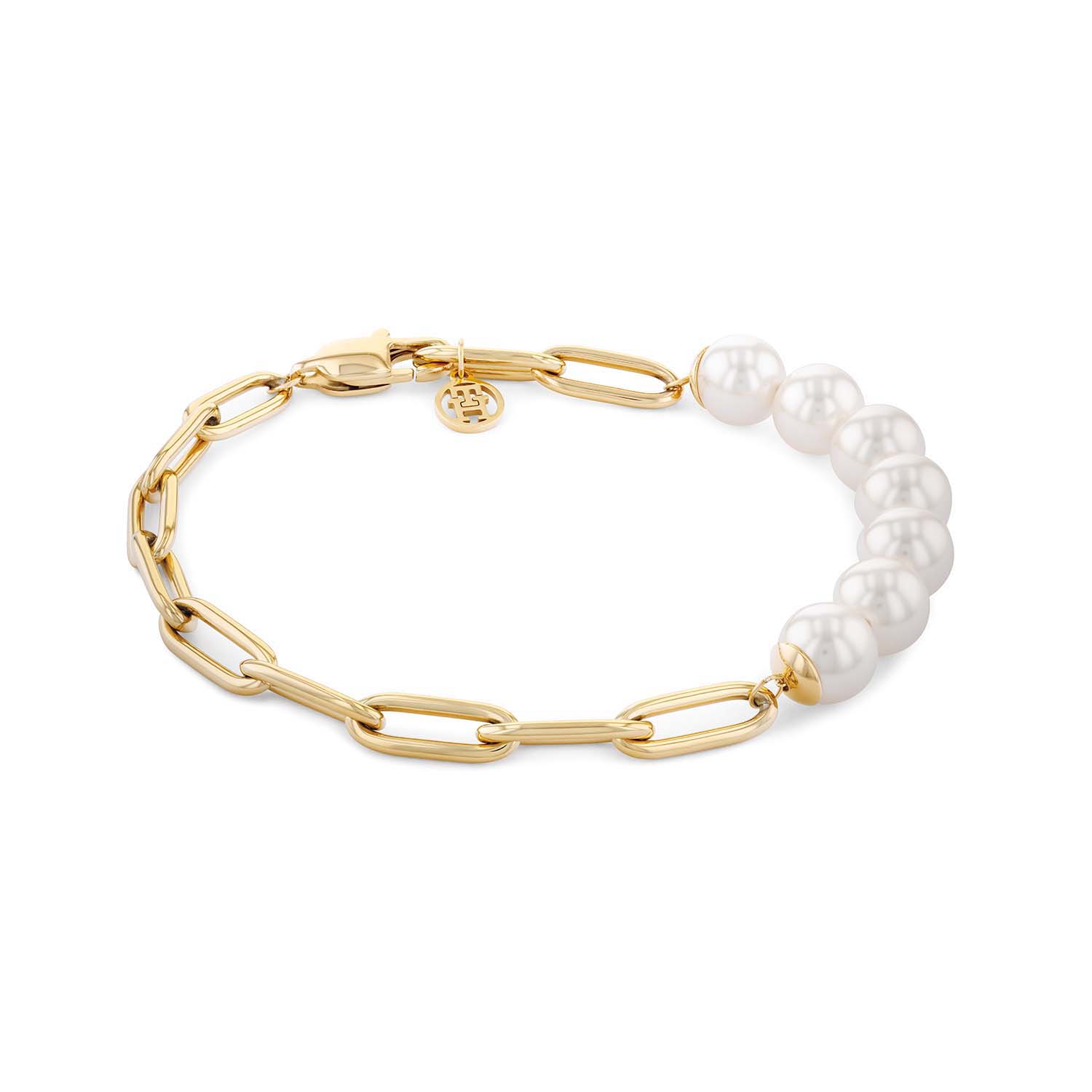 Tommy Hilfiger Jewels TJ2780770 Armband Goudkleurig Dames 18cm
Deze unieke armband van Tommy Hilfiger uit de jewelry serie met nr: TJ2780770 is een opvallend model. De goudkleurige armband met ankerschakel en parels is een mooie toevoeging aan je sieradencollectie. De armband heeft een lengte van 18cm.

Het merk:
Tommy Hilfiger is wereldwijd één van de grootste designer lifestyle merken en is internationaal bekend om haar classic American cool stijl. De sieraden zijn voor dames en heren met een eigen stijl, die niet bang zijn om dit aan de wereld te laten zien.

Specificaties:
- Artikelnr: TJ2780770
- Goudkleurige armband
- Materiaal: Staal 
- Lengte: 18cm
- Met parels
- Dames sieraad