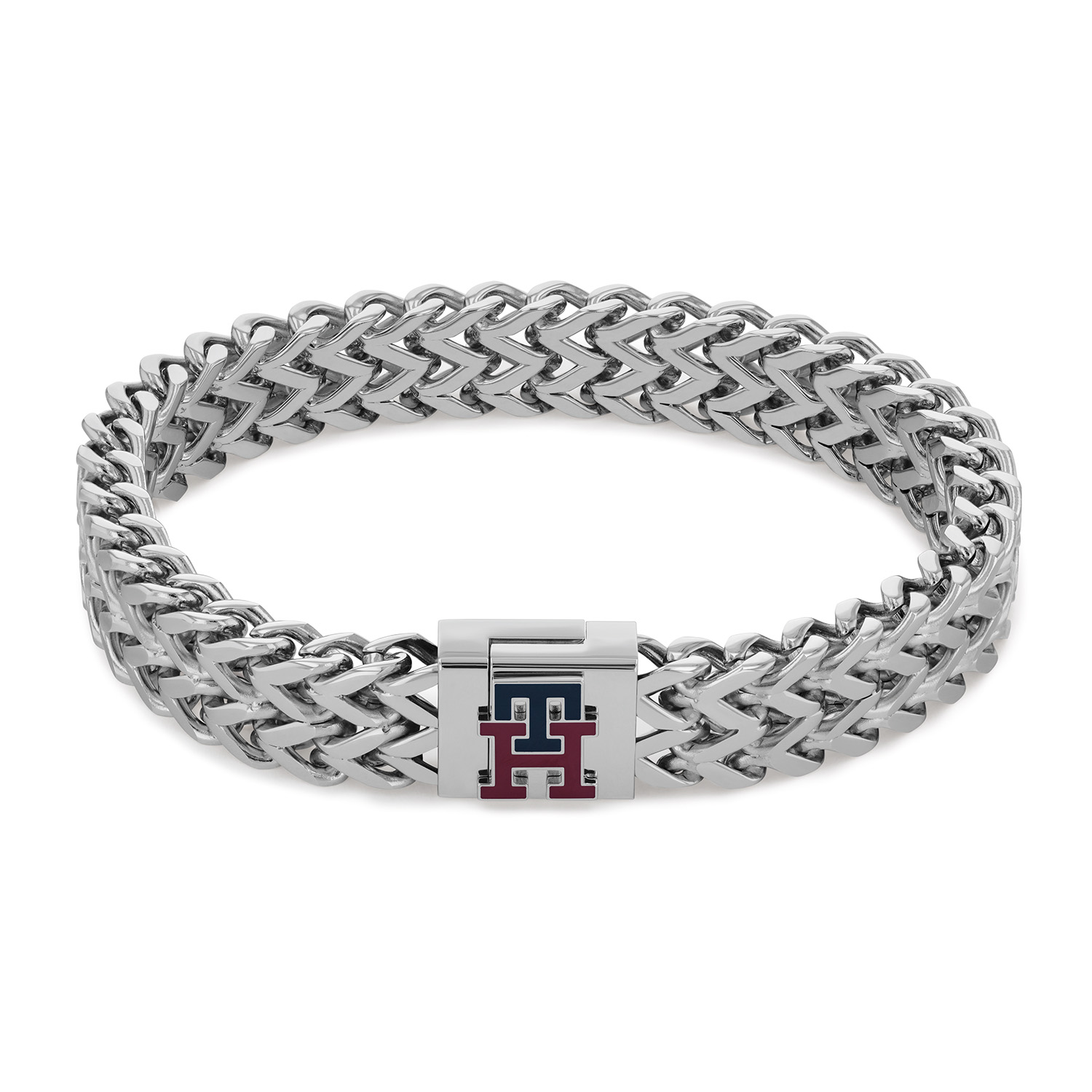 Tommy Hilfiger Jewels TJ2790462 Armband Heren Zilverkleurig 22cm
Deze unieke armband van Tommy Hilfiger van de jewelry serie met nr: TJ2790462 is een stoer model. De zilverkleurige heren armband heeft gevlochten schakels met een magneetsluiting met daarop een monogram van Tommy Hilfigen met zwart en rood emaille. De totale lengte is 22cm.

Het merk:
Tommy Hilfiger is wereldwijd één van de grootste designer lifestyle merken en is internationaal bekend om haar classic American cool stijl. De sieraden zijn voor dames en heren met een eigen stijl, die niet bang zijn om dit aan de wereld te laten zien.

Specificaties:
- Artikelnr: TJ2790465
- Zilverkleurige armband
- Materiaal: Staal
- Totale lengte 22cm
- Heren sieraad