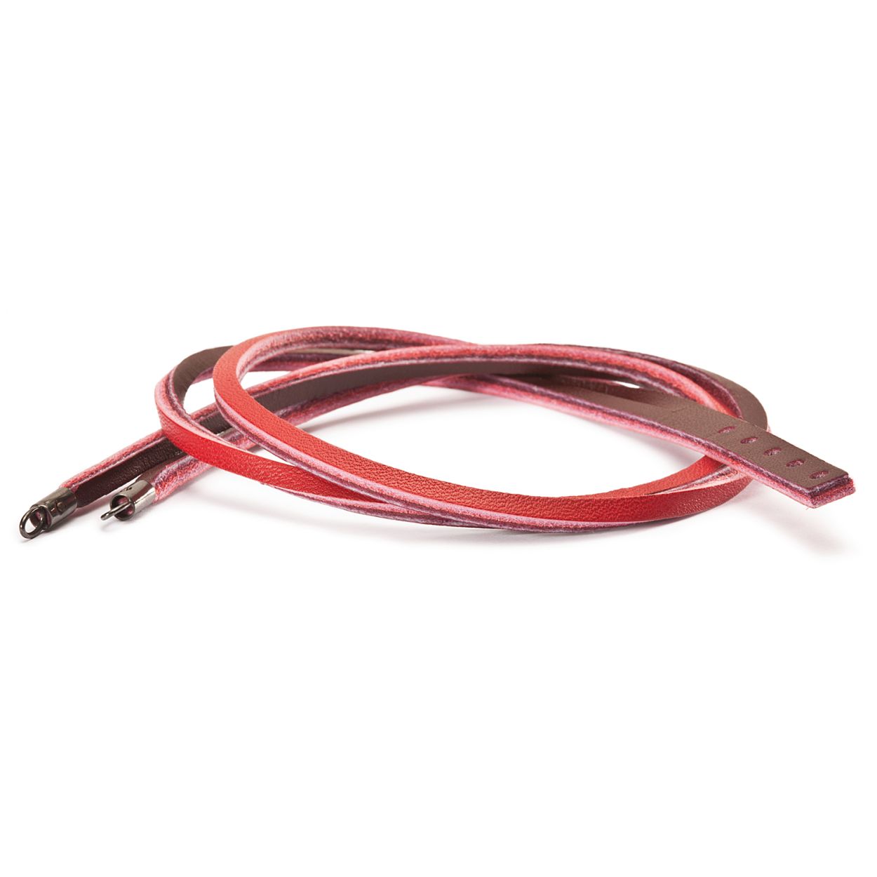 Leren armband rood/bordeaux [41 cm]