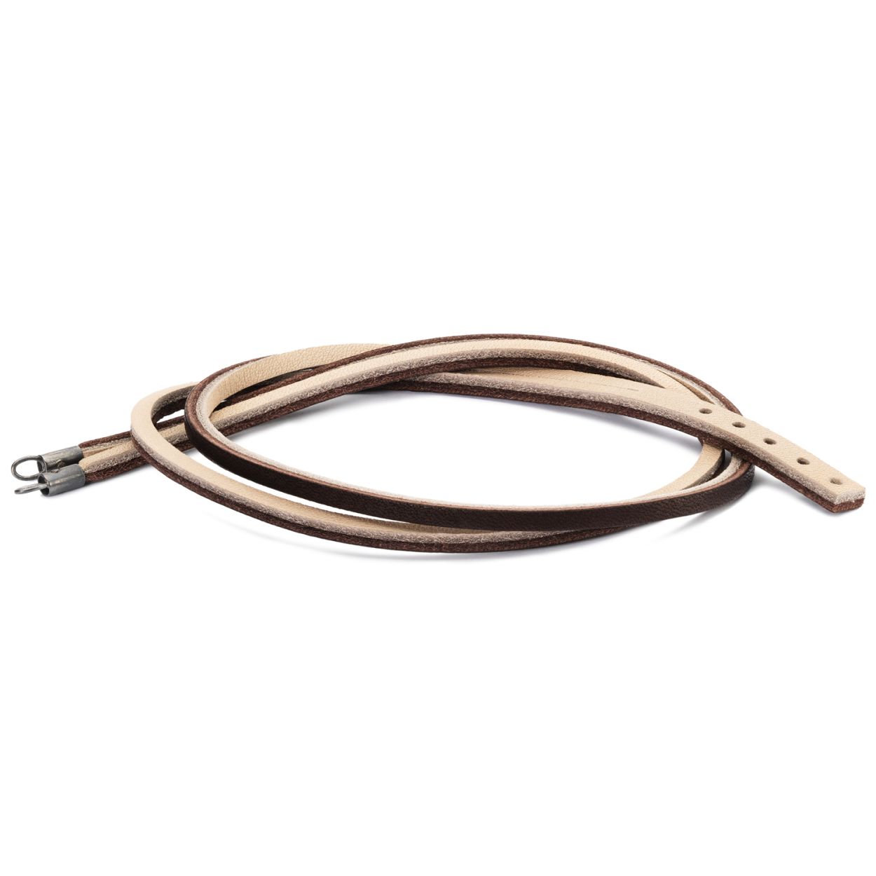 Leren armband bruin/lichtgrijs [41 cm]
De twee kleuren geven deze leren armband een bijzonder effect.