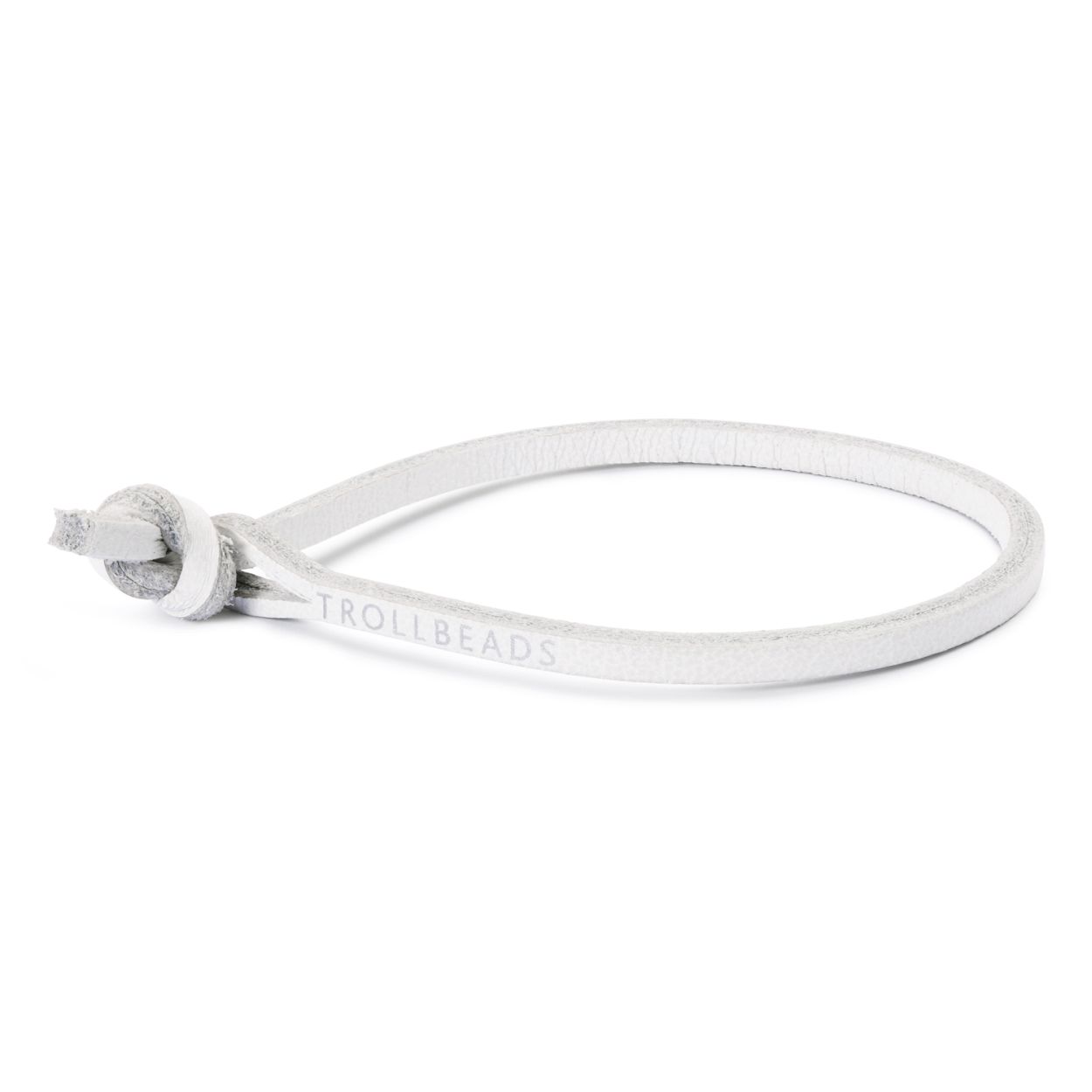 Enkelvoudige leren armband, wit
