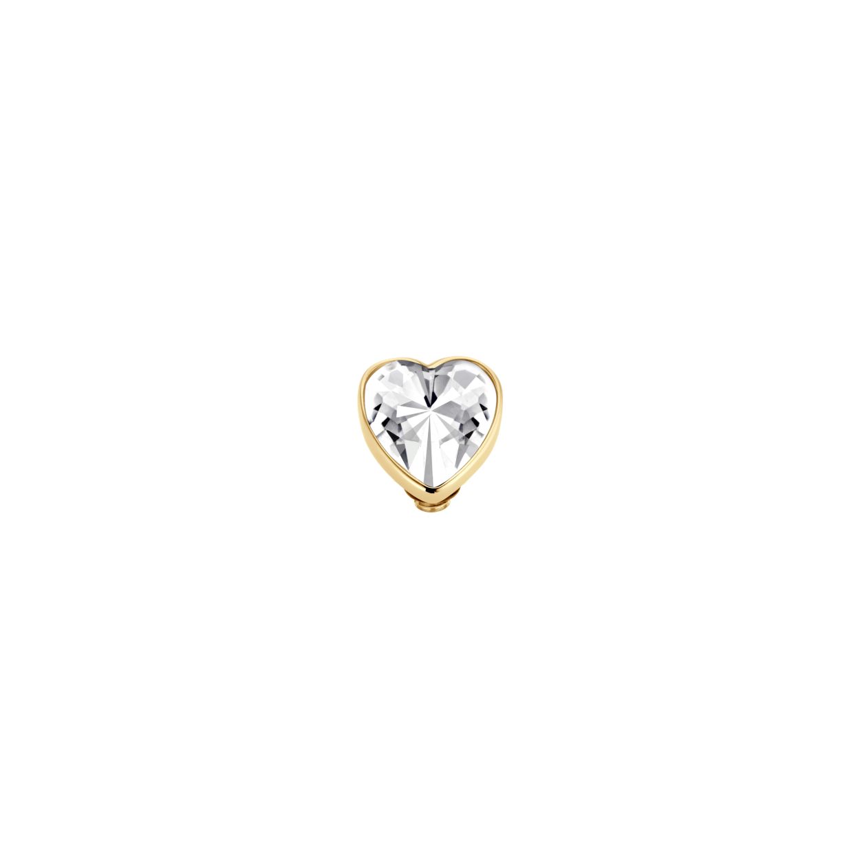 Melano twisted valentine heart zetting - goudkleurig - crystal - dames - 7mm