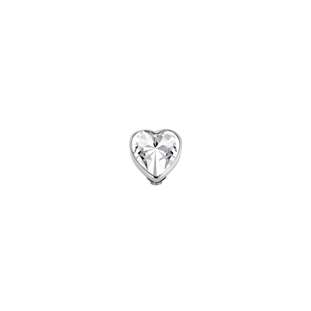 Melano twisted valentine heart zetting - zilverkleurig - crystal - dames - 7mm
