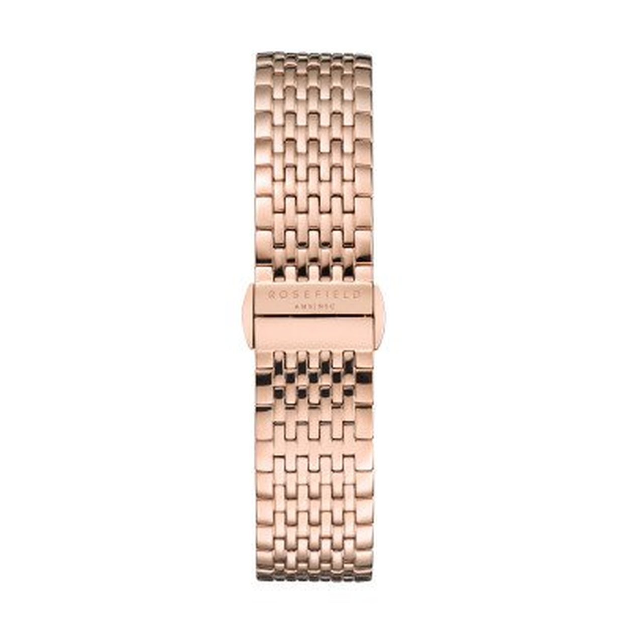 Turn your 33 mm Rosefield watch into a timeless and cool classic with The Upper East Side link bracelet. The stainless steel link bracelet looks elegant and sophisticated and is easily suitable to every look. Update your watch now with the link bracelet in modern and soft Rose Gold. The strap is adjustable with a tool supplied with every watch