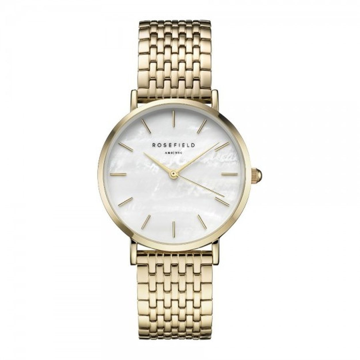 Dit horloge van Rosefield straalt klasse en luxe uit. Het horloge is geïnspireerd op de lifestyle van New York. De wijzerplaat heeft een patroon die de horloge helemaal afmaakt. Dit stijlvolle horloge zal de finishing touch van je outfit zijn!