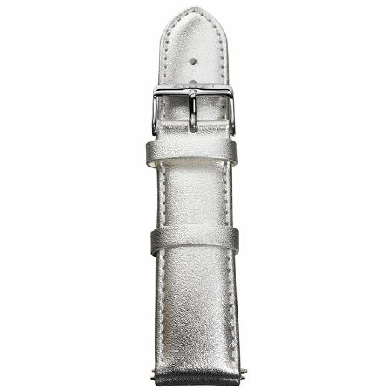Zinzi leren horlogeband zilverkleurig UNOBAND7