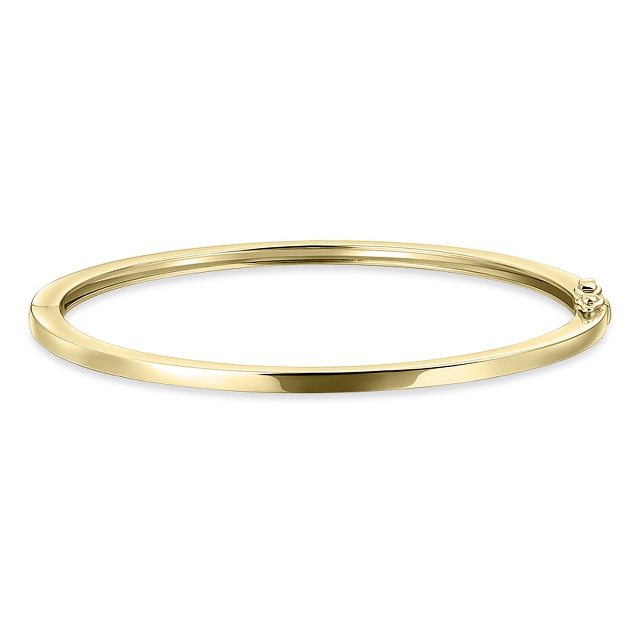 14k gouden bangle met een scharniersluiting en een extra veiligheidsachtje.