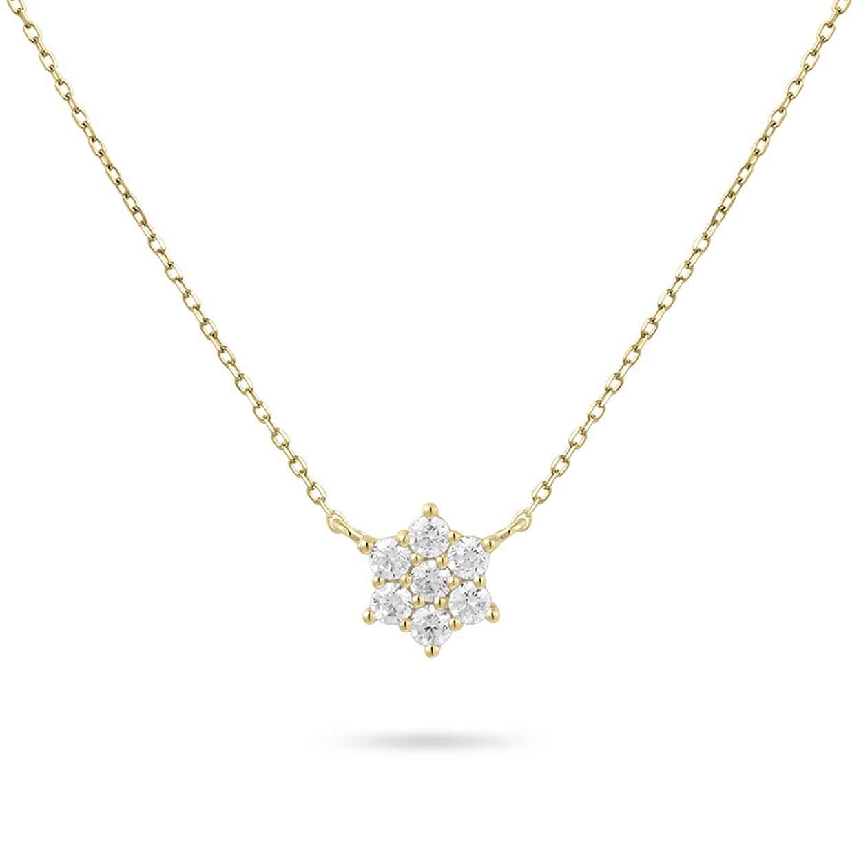 De 14k geelgouden collier is gezet in een ster vorm met briljant geslepen zirkonia. Het collier heeft een anker schakel en heeft een lengte van 38+4cm. De oogjes aan het uiteinden zorgen er voor dat u zelf de collier op verschillende gewenste lengtes kan dragen. Het collier is 38 cm en kan 4 cm verlengd worden

Het collier is perfect te combineren met één van GISSER Jewels zijn 14k geelgouden hangers of te combineren als zet bij een bijpassende ring, armband of oorringen.