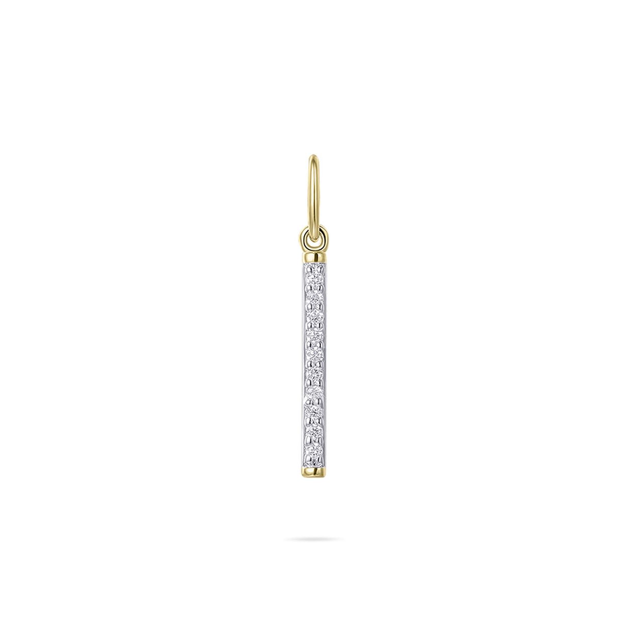 14k gouden hanger met 10 zirkonia