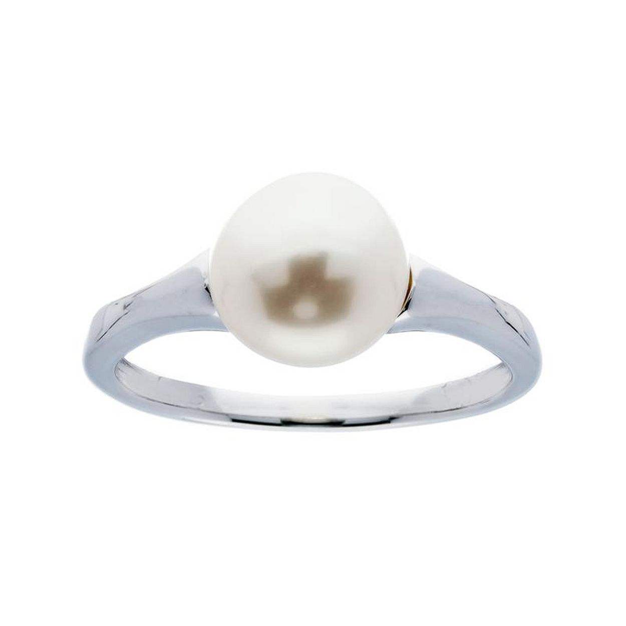 Dit is een zilveren ring met een zoetwater parel van het merk GLOW