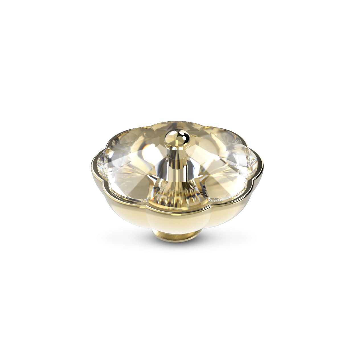 Het Melano Vivid Wildflower steentje is een echt statement piece. De combinatie van de uitgesproken vorm en de verfijnde slijping zorgen dat dit steentje de show steelt in elk Vivid sieraad! Kies uit twee verschillende groottes: 10 of 12 mm of combineer beide formaten in één set. Het Wildflower steentje is verkrijgbaar in een zilver-, rose goud- of goudkleurige plating. 10MM