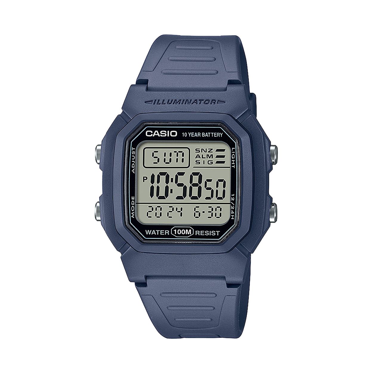 Dit is een horloge van het merk Casio uit de collectie CASIO TIMELESS COLLECTION Men.
De eigenschappen/specificaties van dit horloge zijn als volgt:
- LED lampje
- Tweede tijdzone
- Stopwatchfunctie - 1/100 sec. - 24 uur
- Multi-alarm, elk uur tijdsignaal
- Snoozefunctie
- Automatische kalender
- 12/24-uurs tijdweergave
- acrylglas
- Kunststof Kast
- Resinarmband
- Gesp
- 10 jaar - 1 batterij
- Classificatie waterbestendigheid (10 bar)