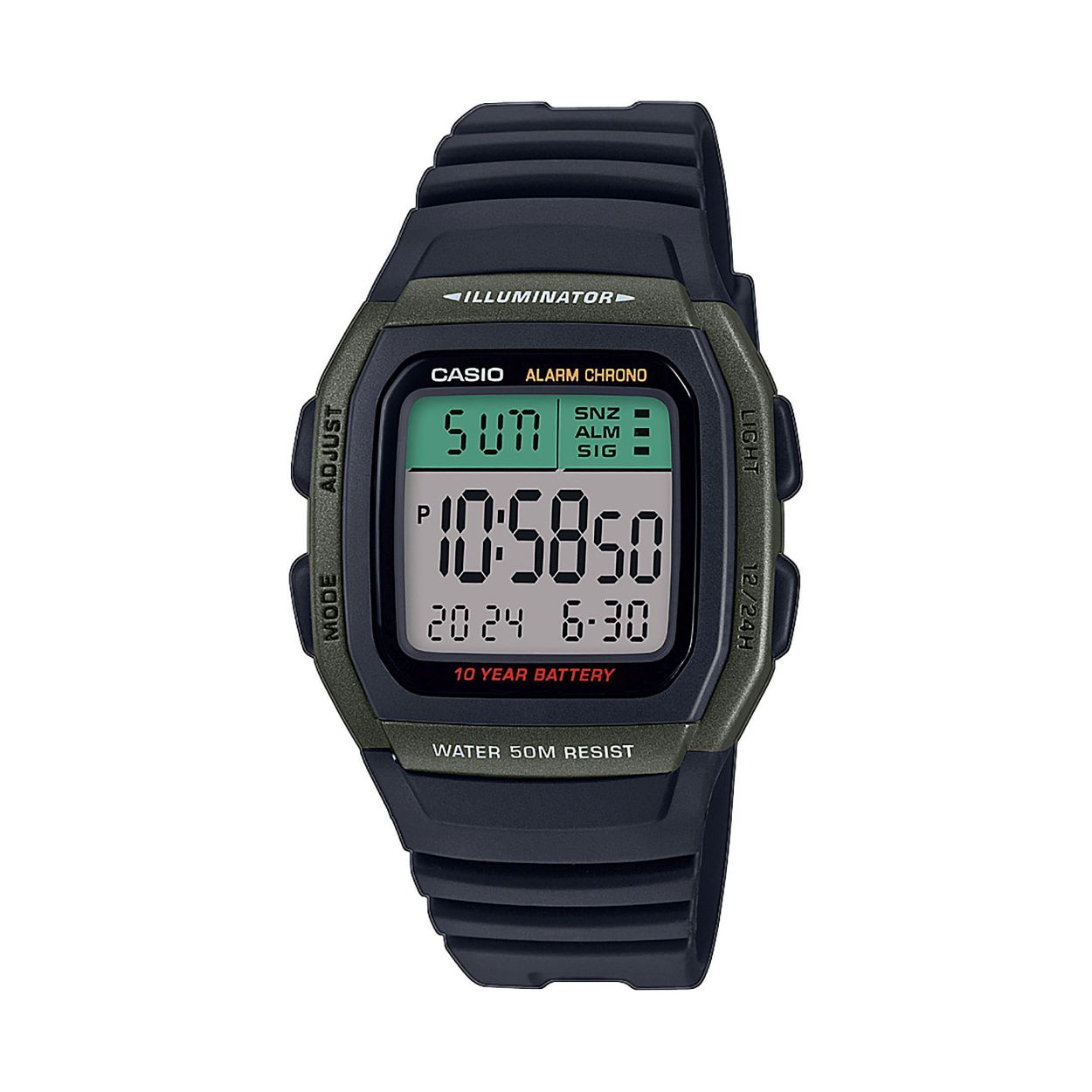 Dit herenhorloge is van het merk Casio. Het is een digitaal horloge gemaakt van kunststof
De verdere specificaties van het horloge zijn als volgt:
Glassoort: acryl
Kastmateriaal: kunststof
Waterdichtheid: 5 ATM
Kastkleur: Blauw
Bandmateriaal: Siliconen
Bandkleur: Blauw
Kastmaat: 36
Wijzerplaatkleur: Blauw
Kastvorm: Vierkant
Sluiting: Gesp