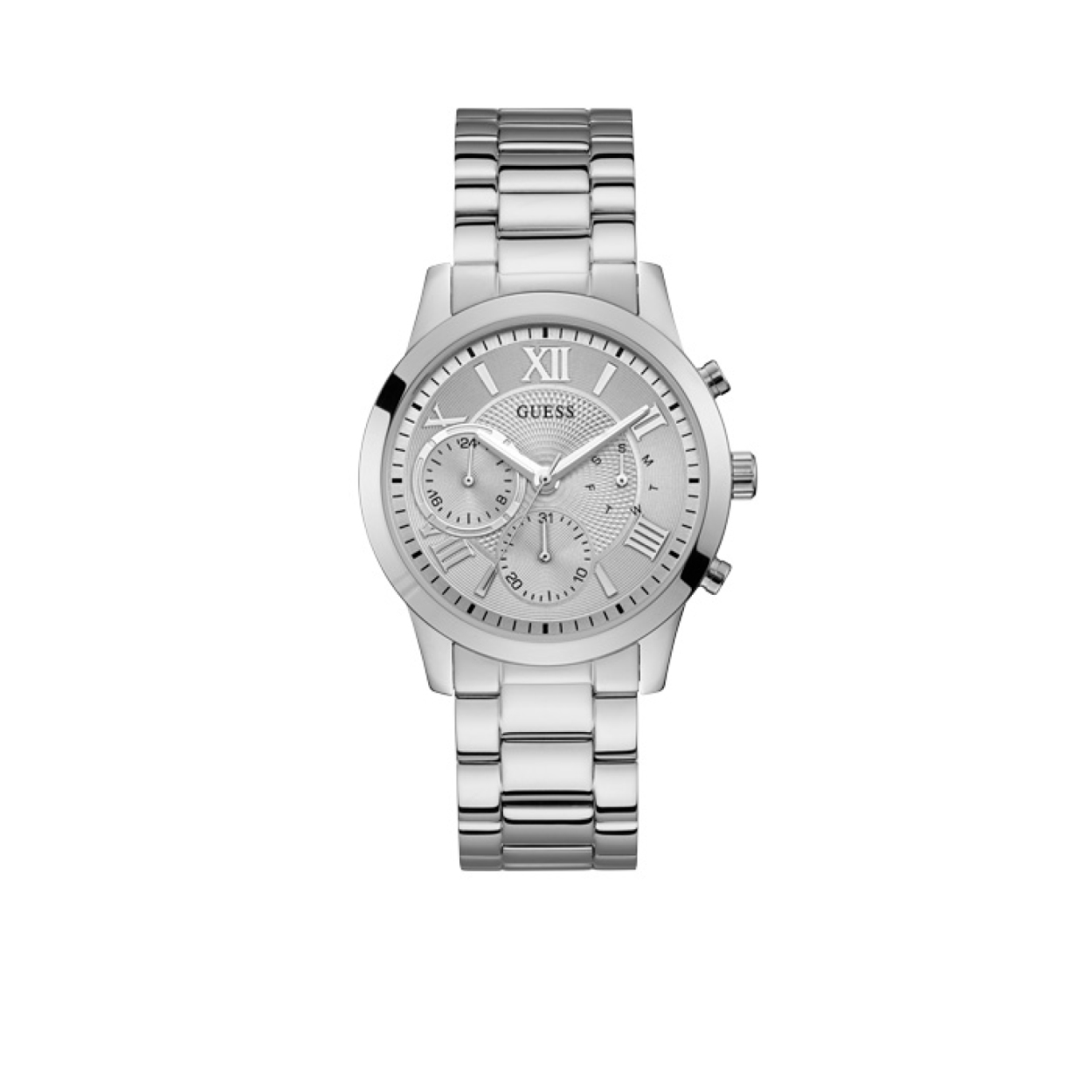 Dit stalen dames horloge is verfijnd en elegant. De zilverkleurige Solar heeft een subtiele uitstraling en past bij elke outfit. Het horloge heeft een ronde kast met een diameter van 40 mm. De schakelband sluit middels een vouwsluiting die zorgt voor extra draagcomfort. De wijzerplaat met Romeinscijfers is goed zichtbaar door het heldere mineraalglas. Het horloge is tot 5 ATM waterdicht en heeft een band lengte van 19 cm. Model: W1070L1