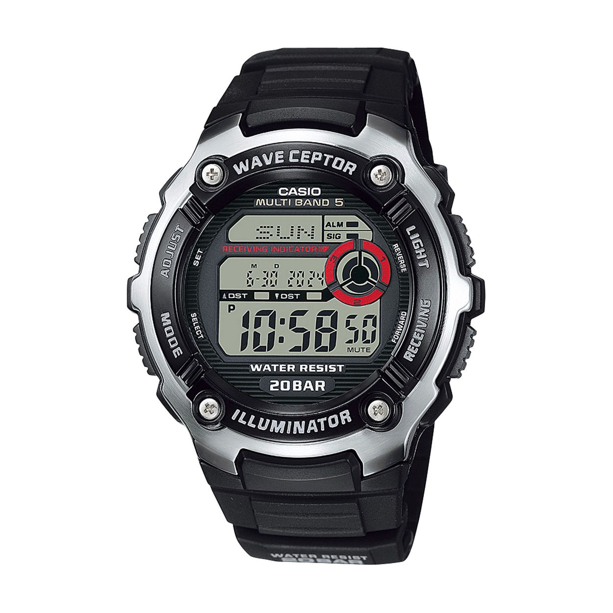 Dit herenhorloge is van het merk Casio. Het is een horloge gemaakt van edelstaal. De diameter van de kast is47.7 mm en de kast is 15.2 mm dik.
De verdere specificaties van het horloge zijn als volgt:
Glassoort: mineraal
Bandbreedte (mm): 26.2
Kastmateriaal: edelstaal
Waterdichtheid: 20 ATM
Techniek: quartz