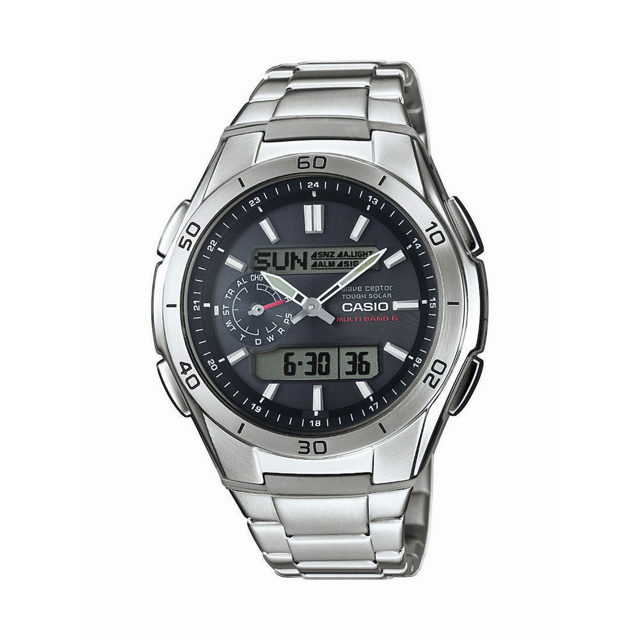 Dit horloge van Casio komt uit de collectie: Radio Controlled. Dit horloge heeft de volgende functies: Volautomatisch LED-lampje, 5 alarmen per dag, Automatische kalender, 12/24-uurs tijdweergave, Lichtenergie, Stopwatchfunctie - 1/100 sec. - 24 uur, Snoozefunctie, Snoozefunctie, Zendergestuurd (EU, USA, JPN, CHN), Wereldtijden