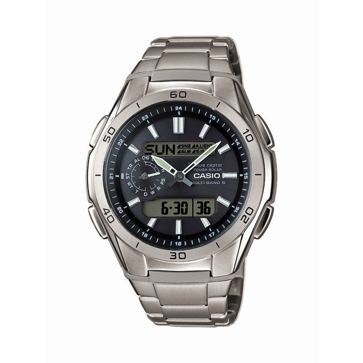 Dit horloge van Casio komt uit de collectie: Radio Controlled. Dit horloge heeft de volgende functies: Volautomatisch LED-lampje, 5 alarmen per dag, Automatische kalender, 12/24-uurs tijdweergave, Lichtenergie, Stopwatchfunctie - 1/100 sec. - 24 uur, Snoozefunctie, Snoozefunctie, Zendergestuurd (EU, USA, JPN, CHN), Wereldtijden