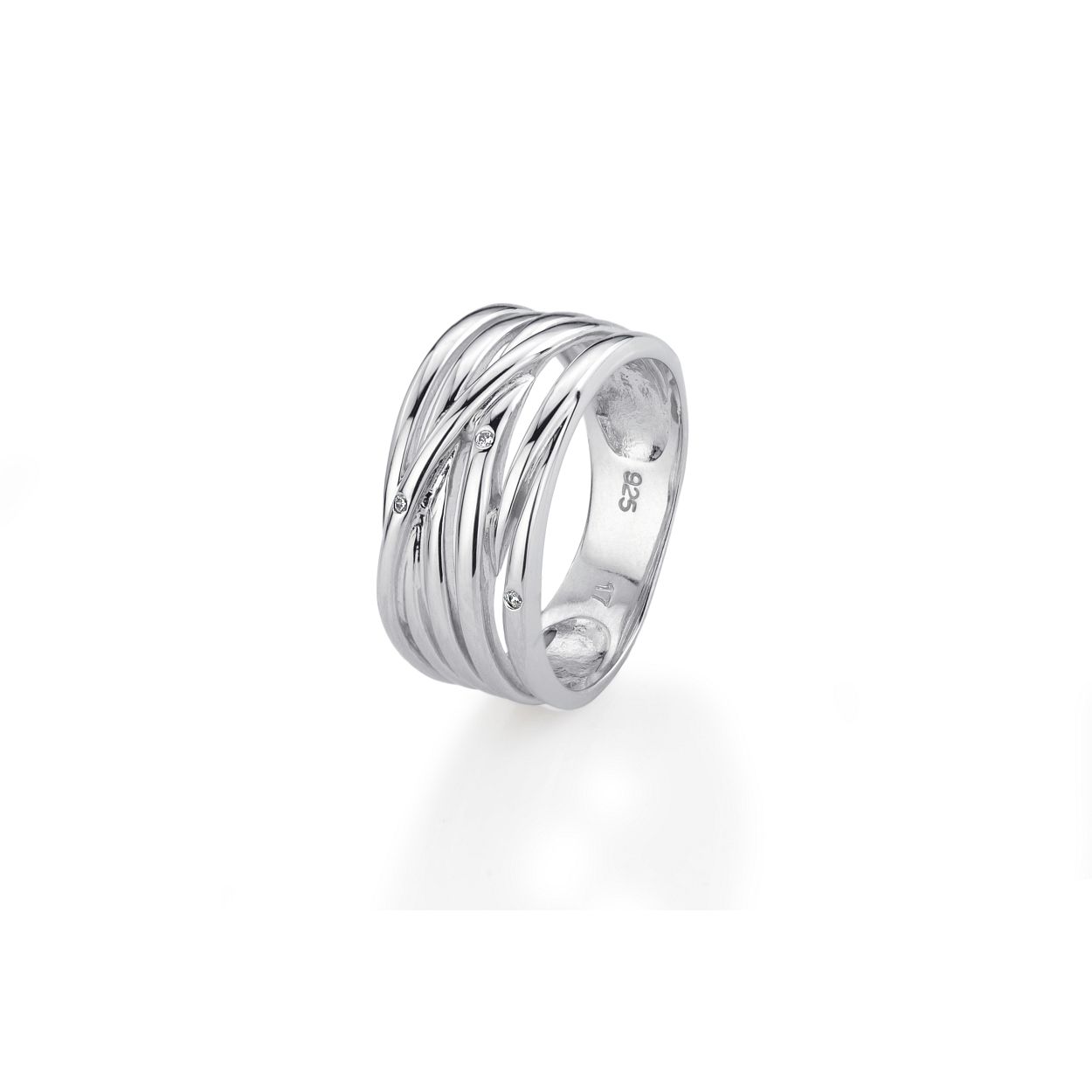 zilveren Crossover ring 