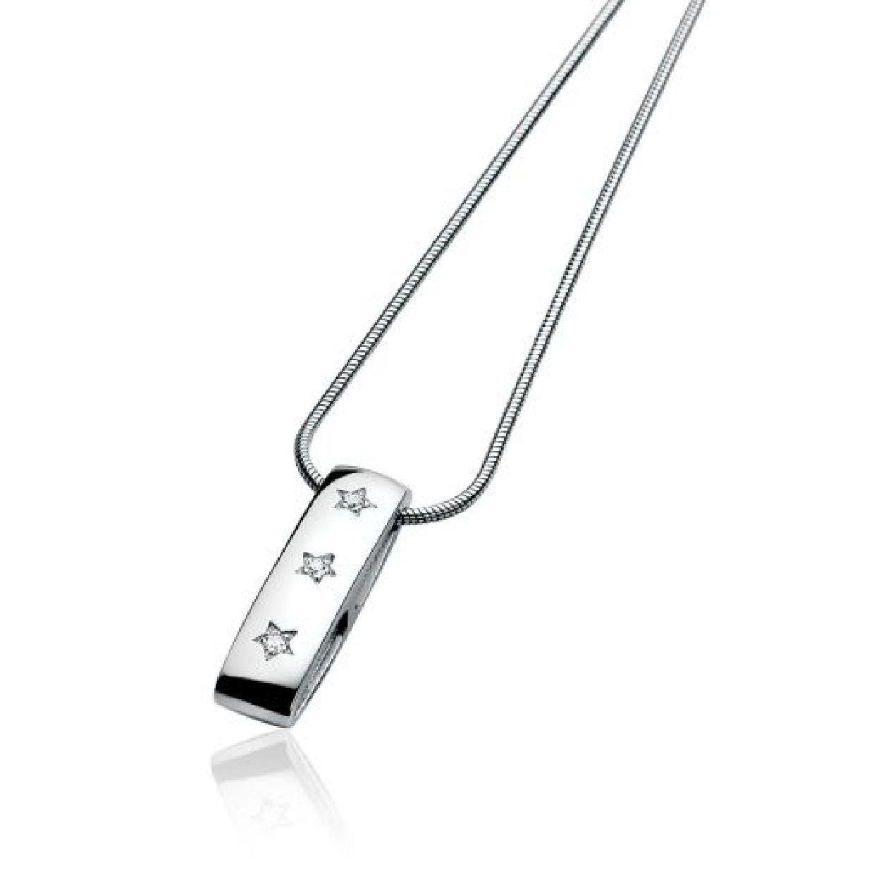ZINZI DIAMONDS zilveren hanger diamant ster wit ZDH47