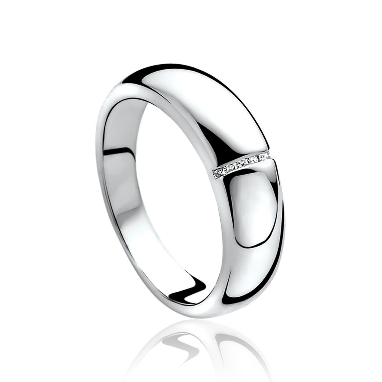 Zinzi zilveren ring 5x diamant ZDR49 mt.56