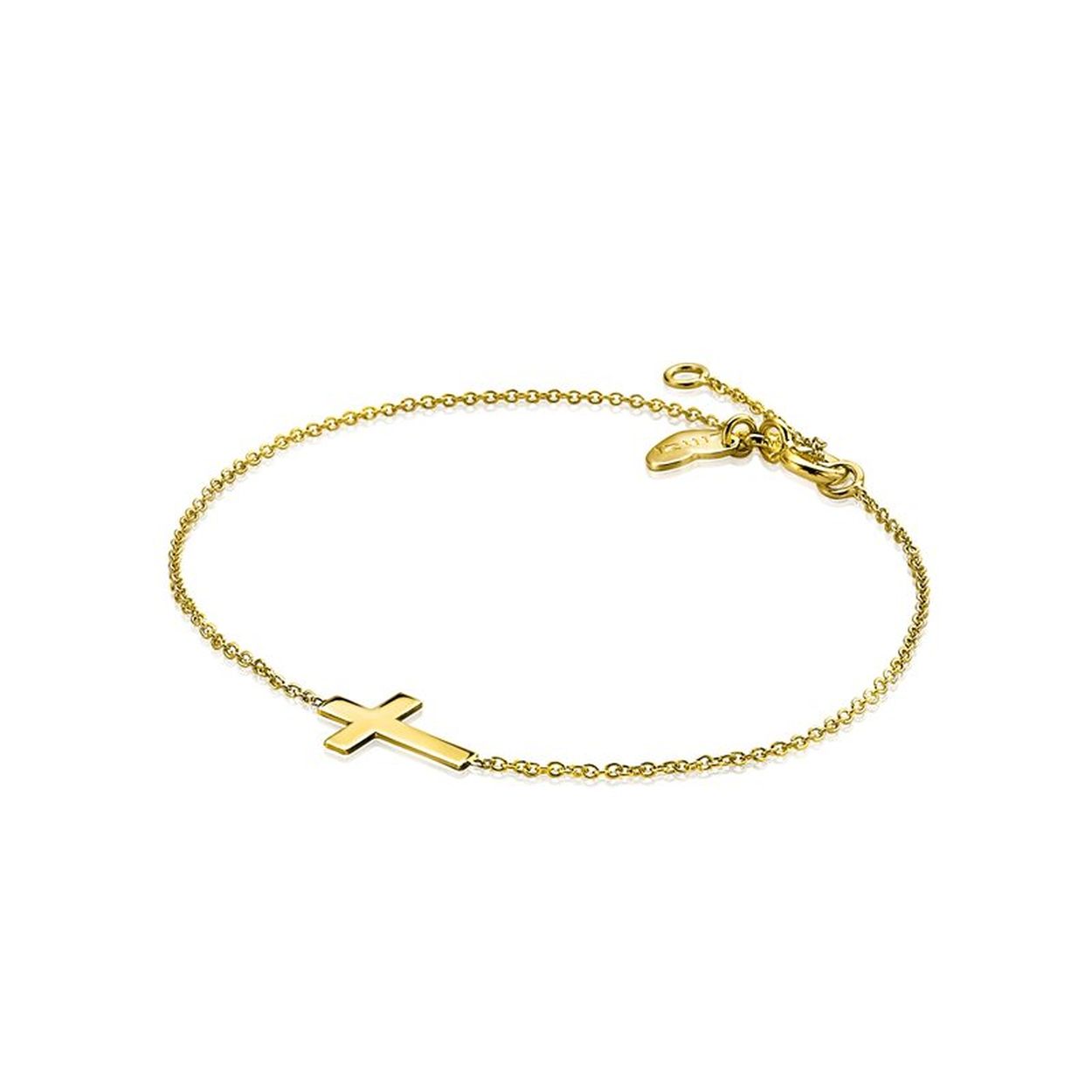 ZINZI GOLD armband met kruisje 16-18cm