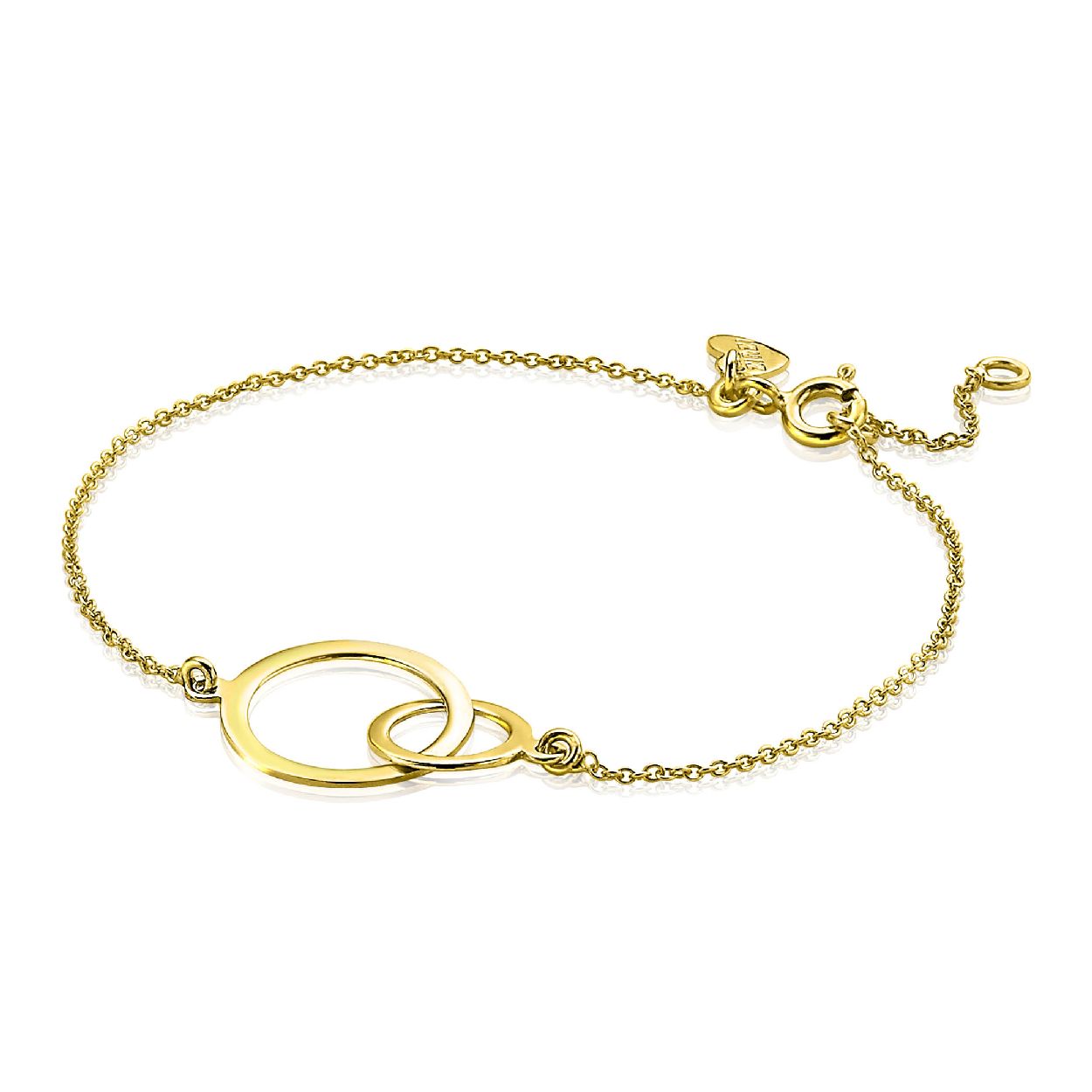 ZINZI Gold 14 karaat gouden jasseron armband ronde vormen 18-20cm ZGA113